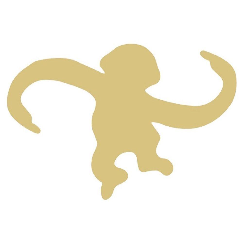 Basic Shape Barrel Monkey MDF Cutout Silhouette  - Unfinished For DIY