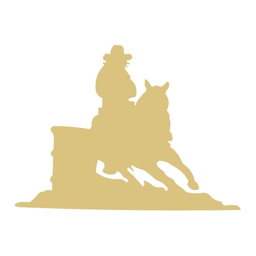 Basic Shape Barrel Racer Silhouette MDF Cutout Rodeo Scene - Unfinished For DIY