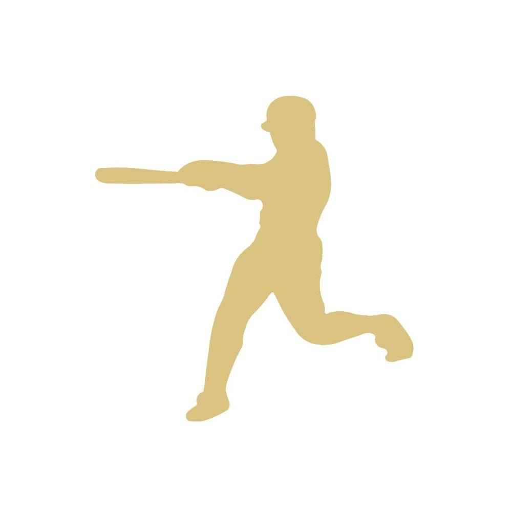Basic Shape Baseball Batter Swing MDF Cutout Silhouette - Unfinished For DIY