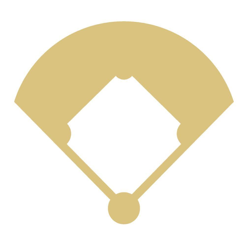 Basic Shape Baseball Field MDF Cutout Diamond Inset Silhouette - Unfinished For DIY