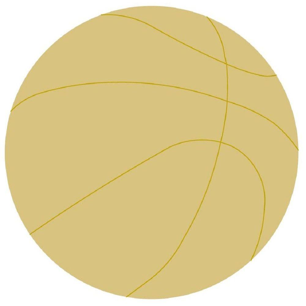 Design By Line Round MDF Cutout Basketball - Unfinished For DIY