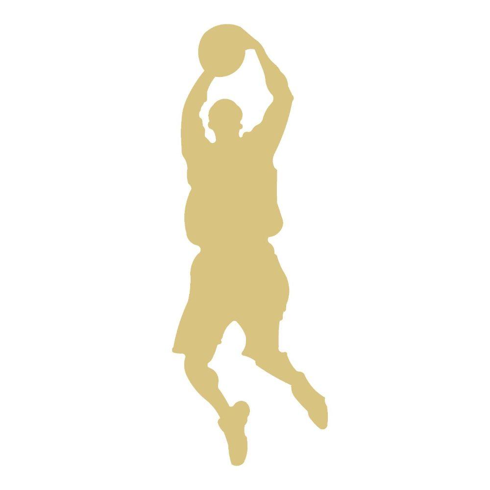 Basic Shape Basketball Player MDF Cutout Dunk Silhouette - Unfinished For DIY