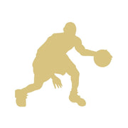 Basic Shape Basketball Player Silhouette MDF Cutout Dribbling With Ball - Unfinished For DIY