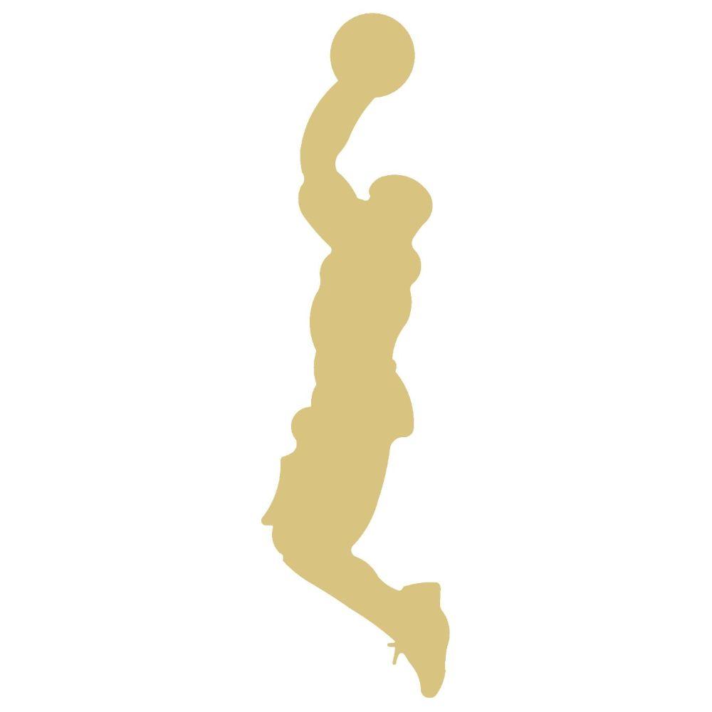 Basic Shape Jumping Basketball Player MDF Cutout - Unfinished For DIY