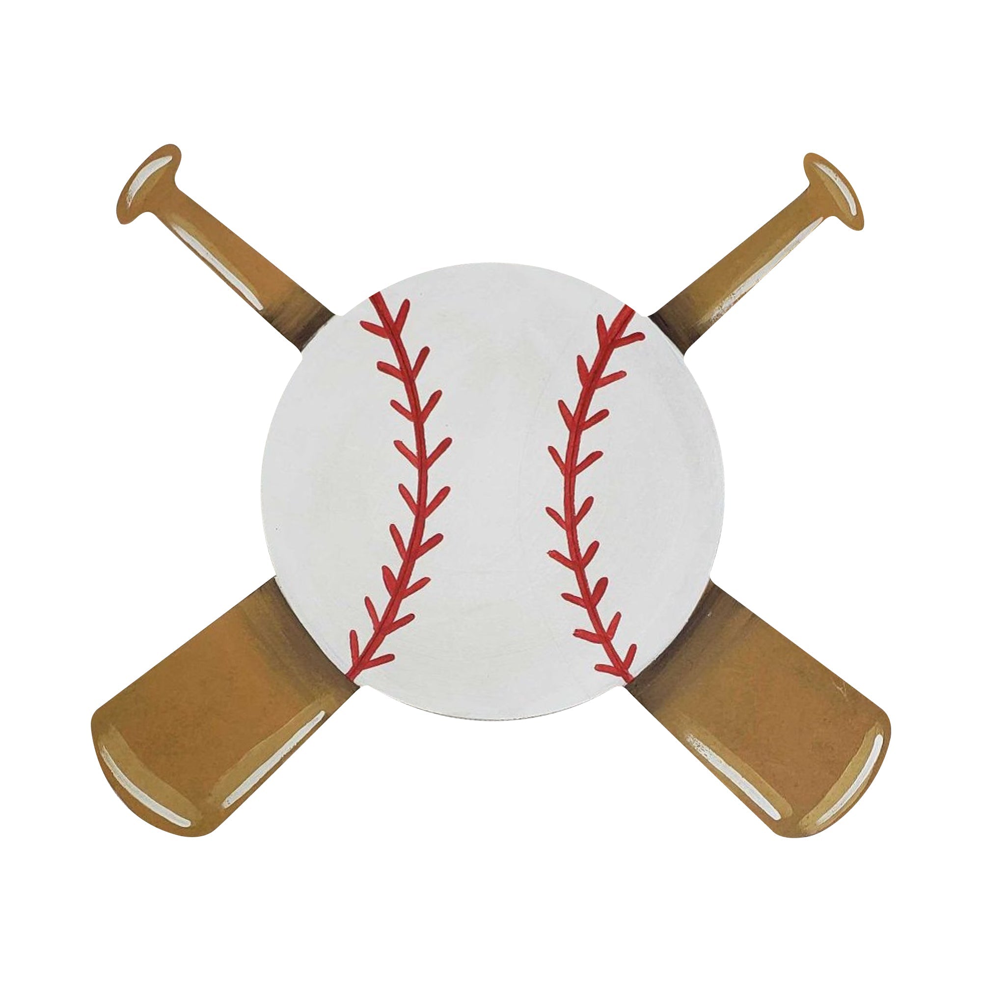 Basic Shape Bat and Baseball MDF Cutout - Unfinished For DIY