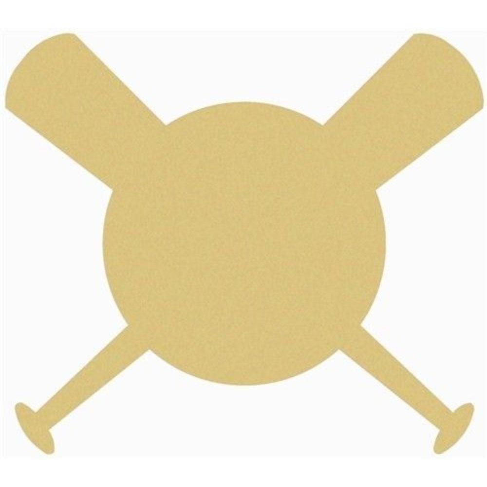 Basic Shape Bat and Baseball MDF Cutout - Unfinished For DIY