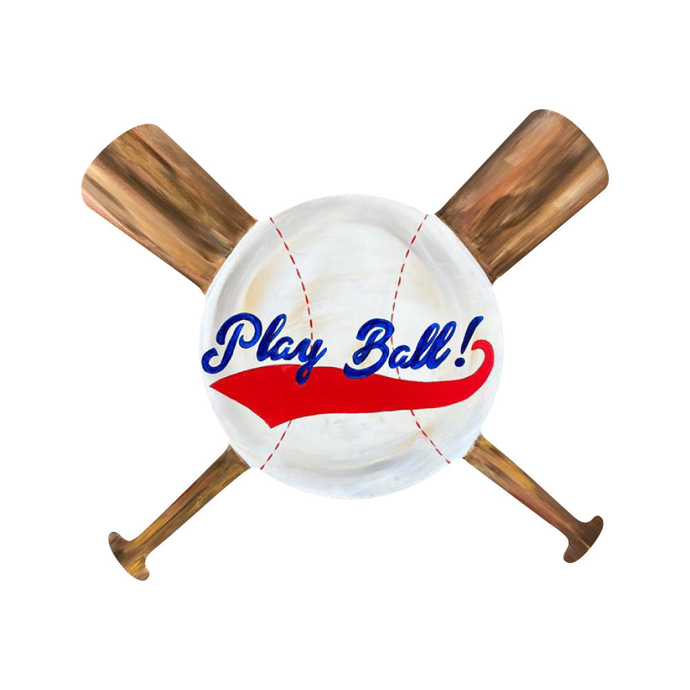 Basic Shape Bat and Baseball MDF Cutout - Unfinished For DIY