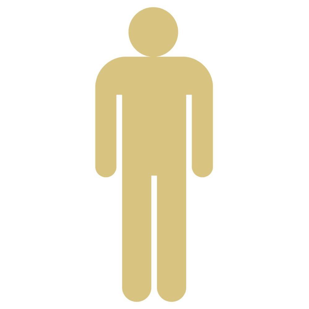 Basic Shape Boy Bathroom Figure MDF Cutout Silhouette - Unfinished For DIY