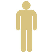 Basic Shape Boy Bathroom Figure MDF Cutout Silhouette - Unfinished For DIY