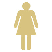 Basic Shape Girl Bathroom Figure MDF Cutout - Unfinished For DIY