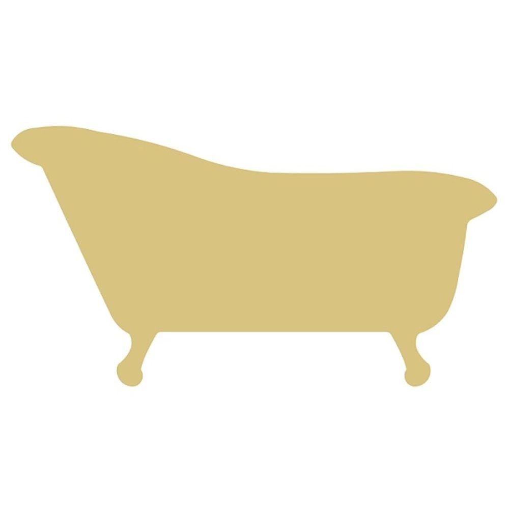Basic Shape Clawfoot Tub MDF Cutout Vintage Bath Silhouette - Unfinished For DIY