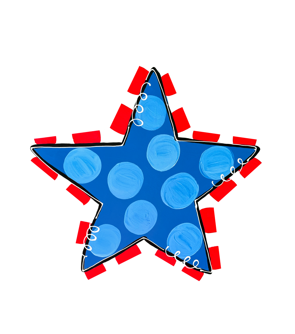 BE BLESSED CREATIONS PATRIOTIC STAR WITH DOTS