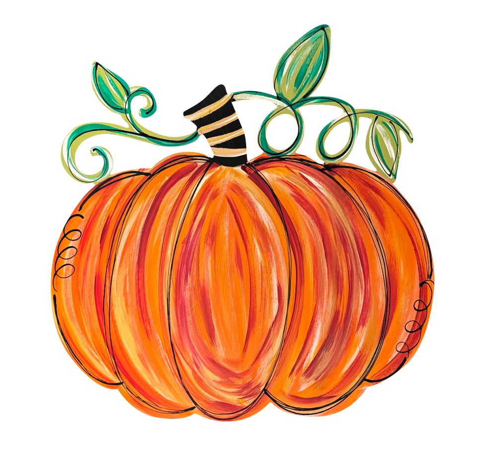 BE BLESSED CREATIONS ORANGE PUMPKIN WITH STEM