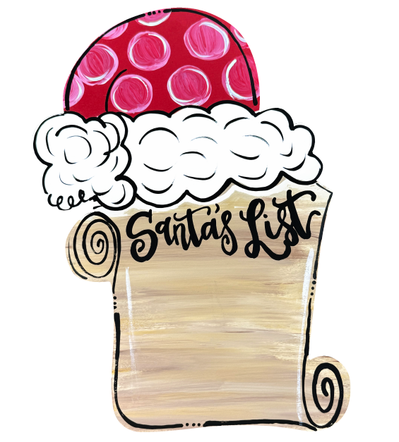 BE BLESSED CREATIONS SANTA'S LIST WITH HAT