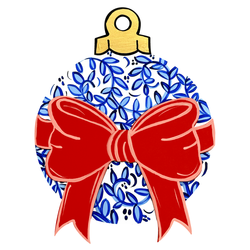 BE BLESSED CREATIONS ORNAMENT WITH BLUE FOILAGE