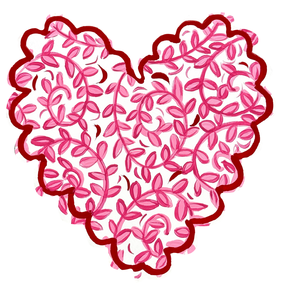 BE BLESSED CREATIONS HEART WITH PINK VINES
