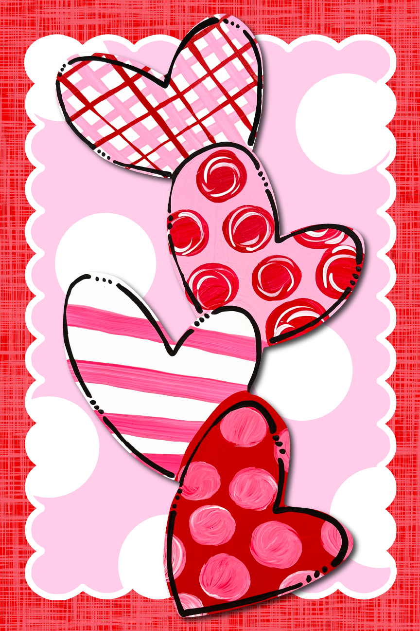 BE BLESSED CREATIONS 4 HEARTS WITH MULTI COLOR DESIGNS