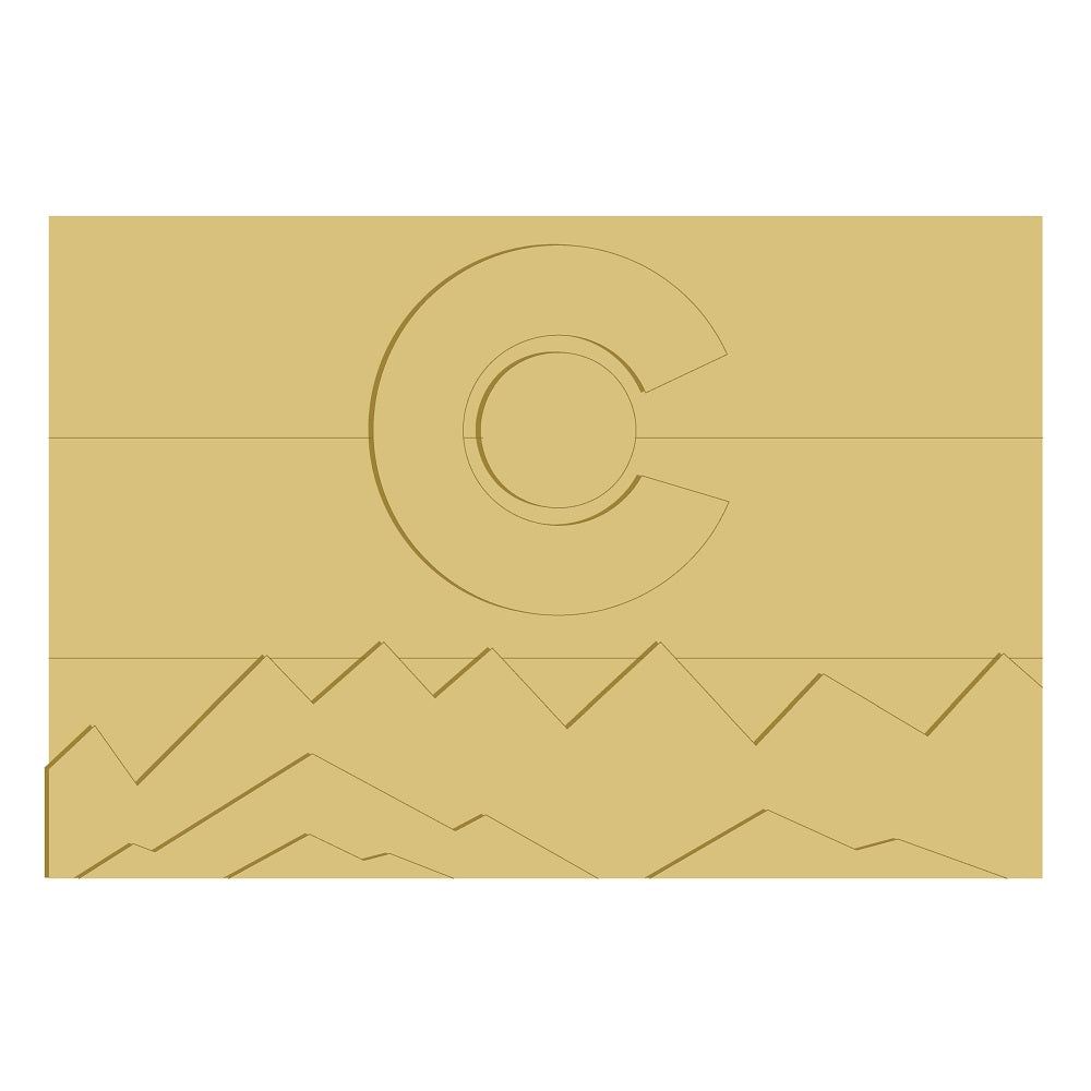 BC 3D Rectangle Colorado Unfinished Wood Cutout Style 2 ART 2