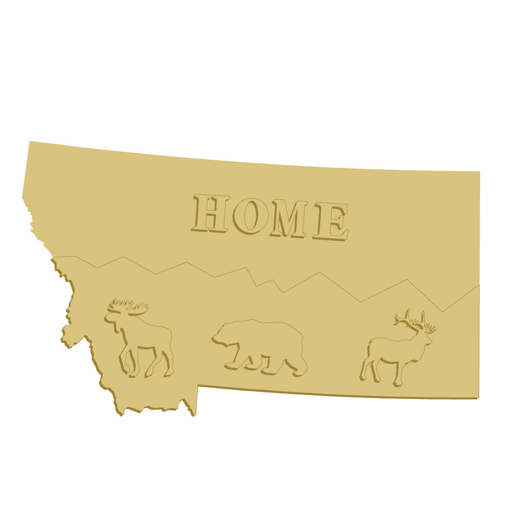BC 3D Montana Unfinished Wood Cutout Style 1