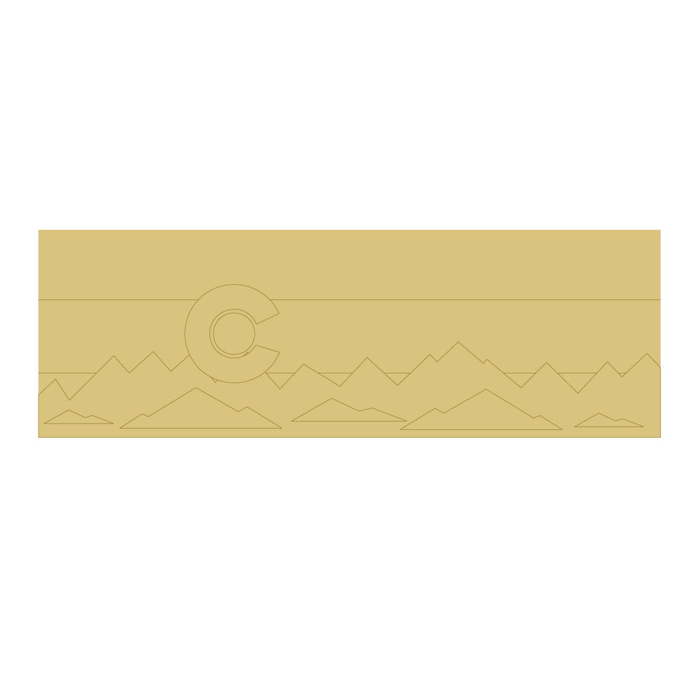 BC Rectangle Colorado Design By Lines Unfinished Wood Cutout Style  2