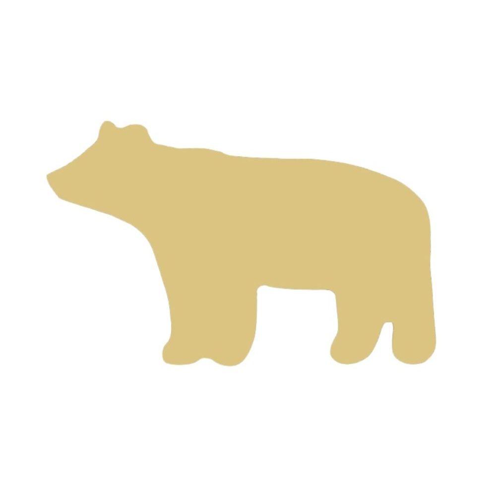 Basic Shape Bear MDF Cutout Silhouette Style 1 - Unfinished For DIY