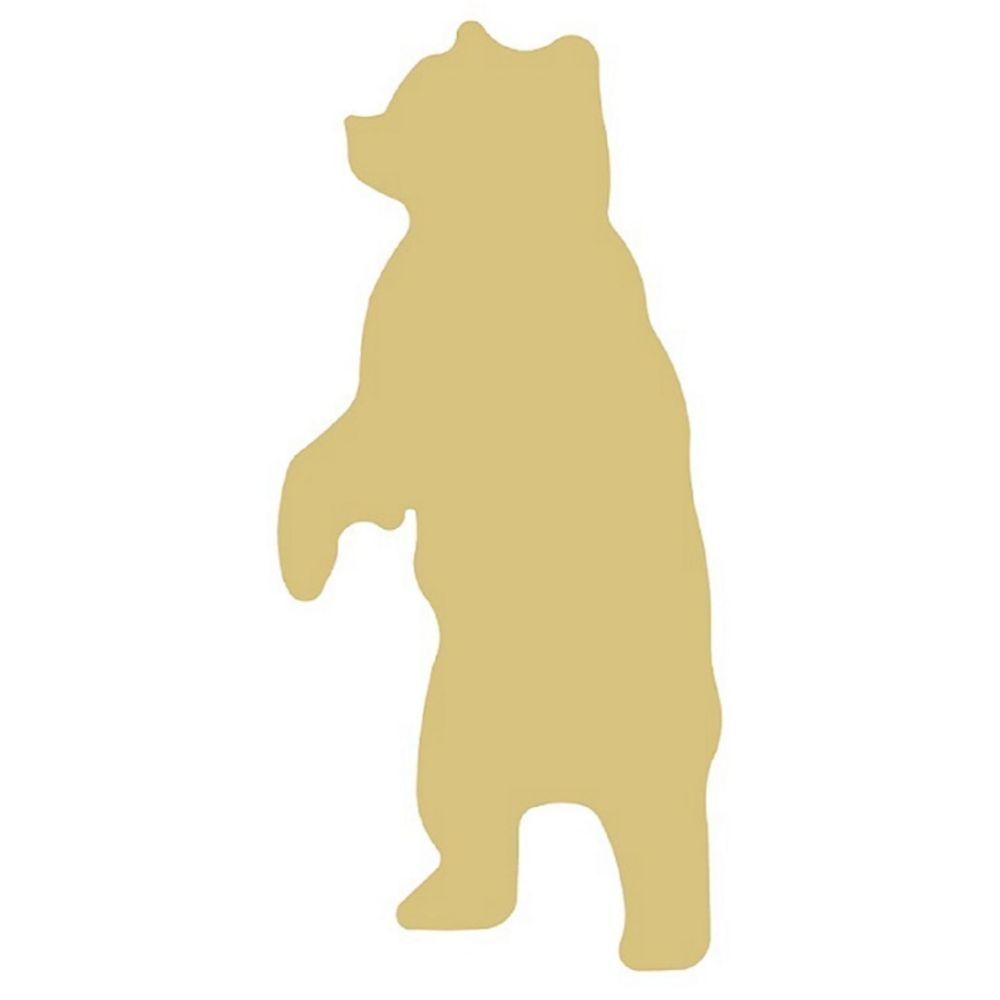 Basic Shape Standing Bear MDF Cutout Silhouette - Unfinished For DIY