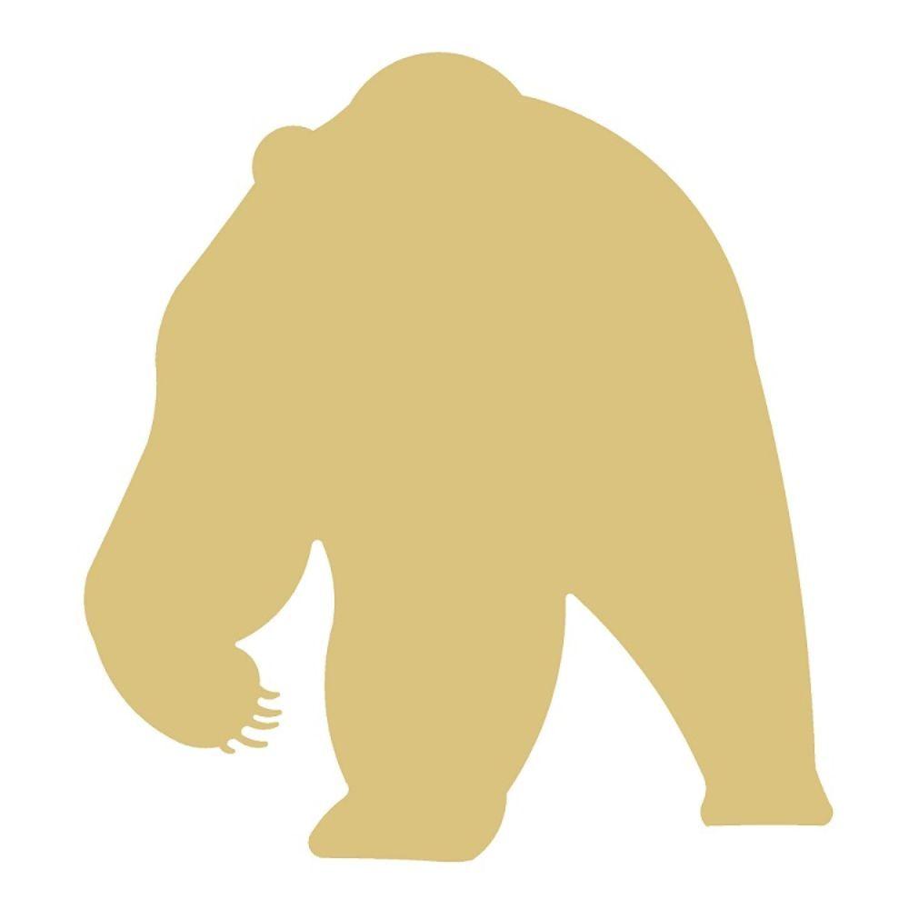 Basic Shape Bear MDF Cutout Silhouette Style 6 - Unfinished For DIY