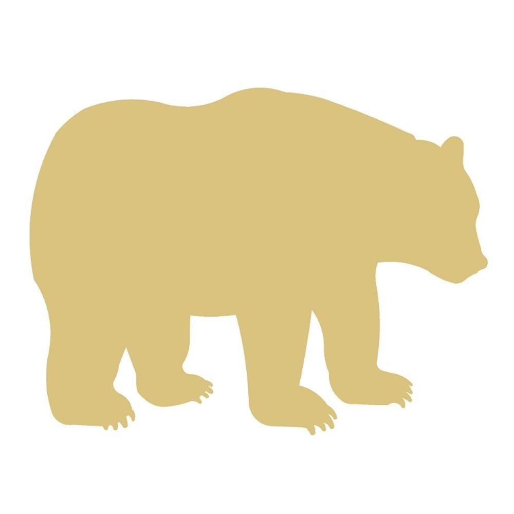 Basic Shape Bear MDF Cutout Silhouette Style 7 - Unfinished For DIY