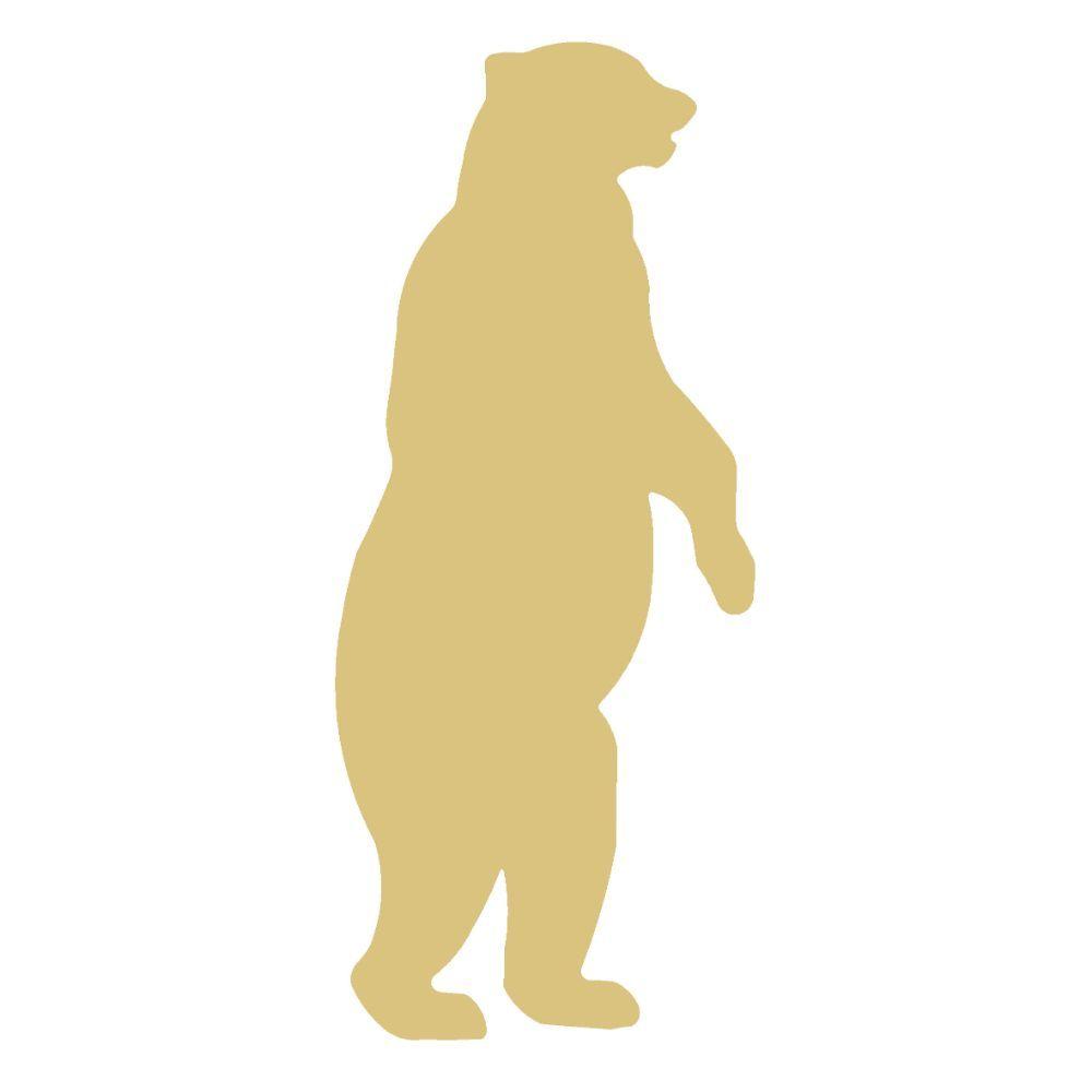 Basic Shape Bear MDF Cutout Silhouette Style 8 - Unfinished For DIY