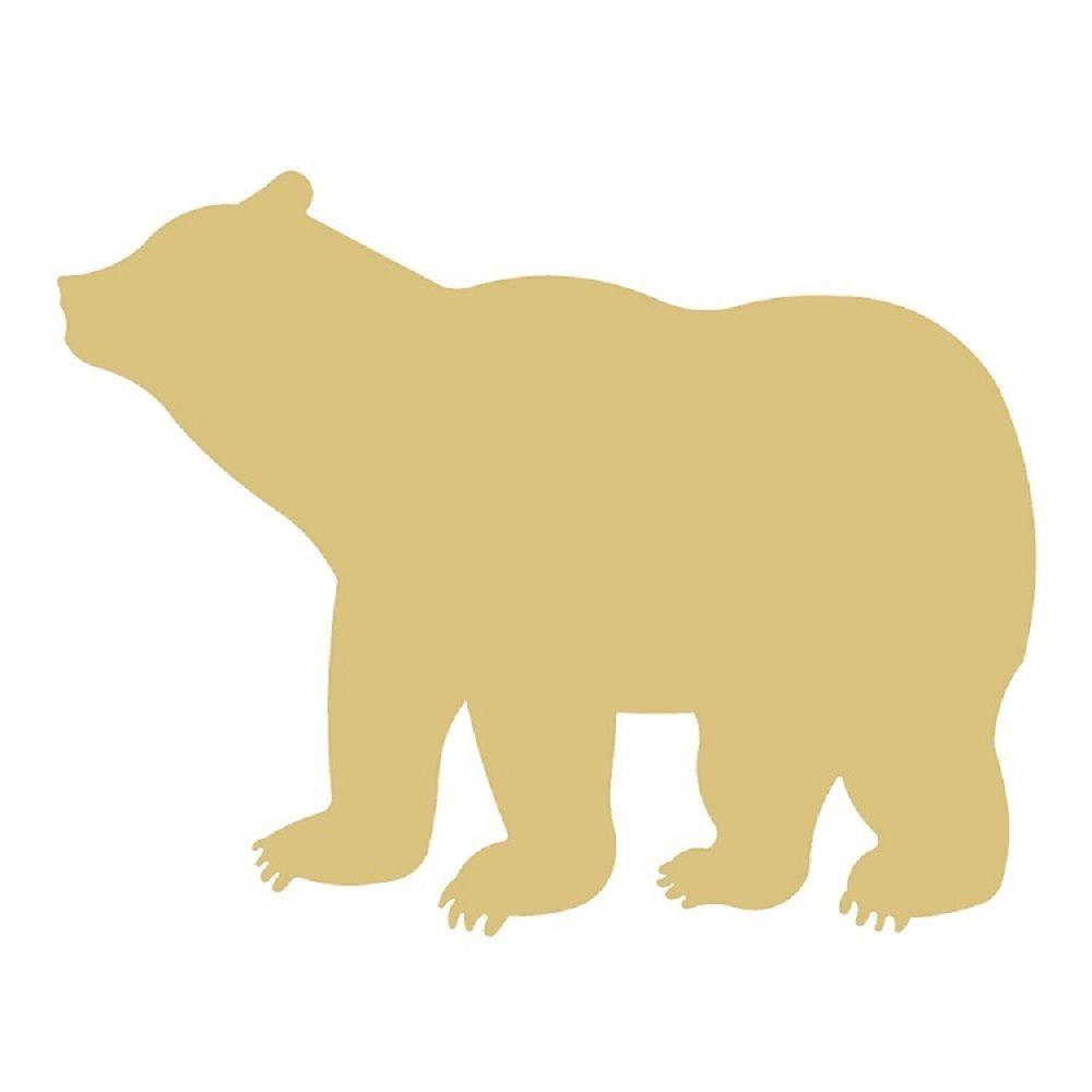 Basic Shape Walking Bear Silhouette MDF Cutout Style 9 - Unfinished For DIY