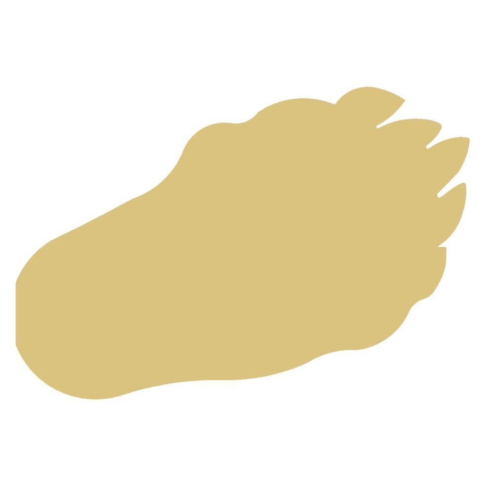 Basic Shape Bear Foot MDF Cutout Silhouette  - Unfinished For DIY