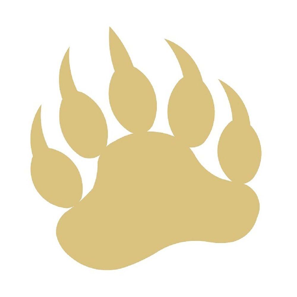 Basic Shape Bear Paw MDF Cutout Silhouette  - Unfinished For DIY