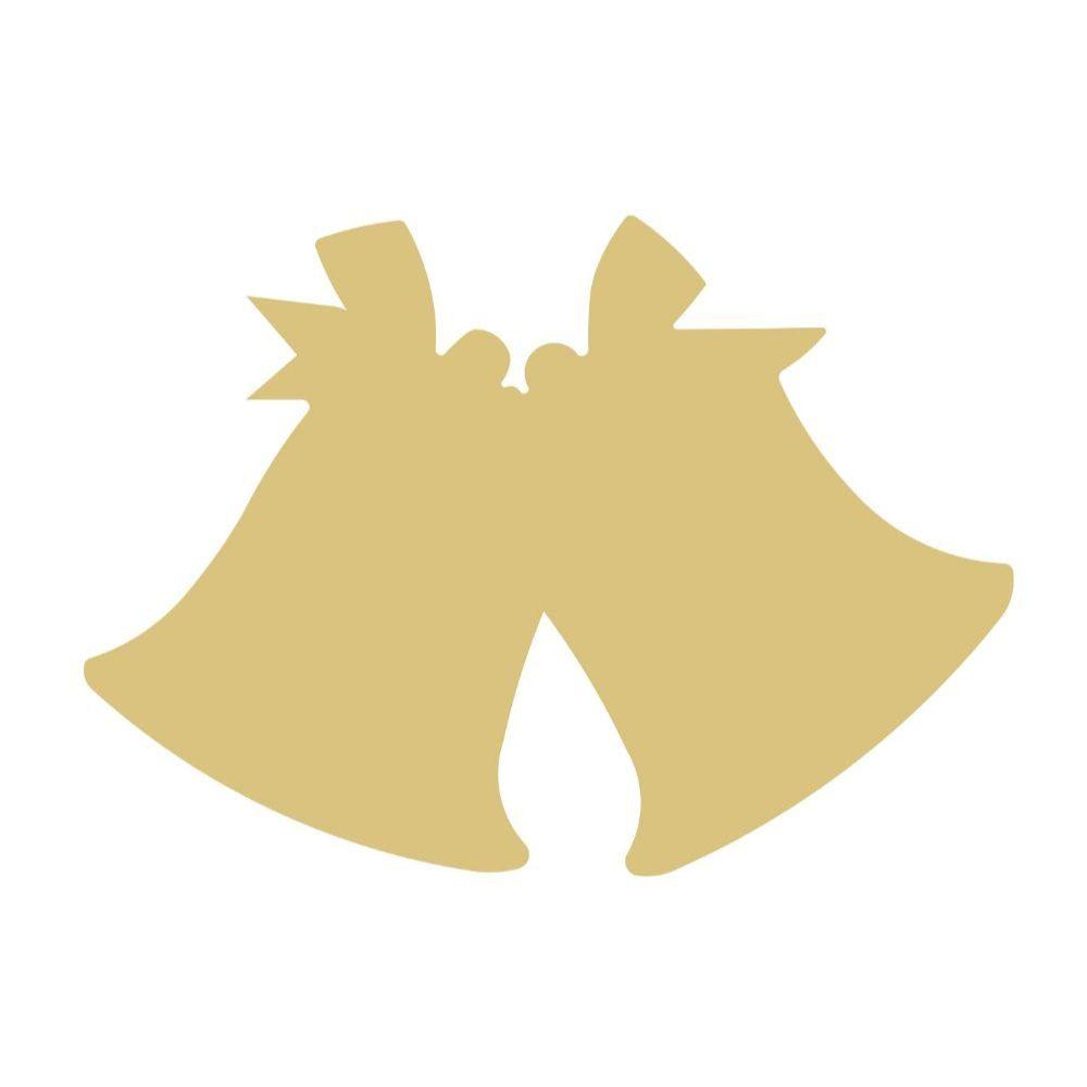Basic Shape Two Bells Duo MDF Cutout Silhouette - Unfinished For DIY