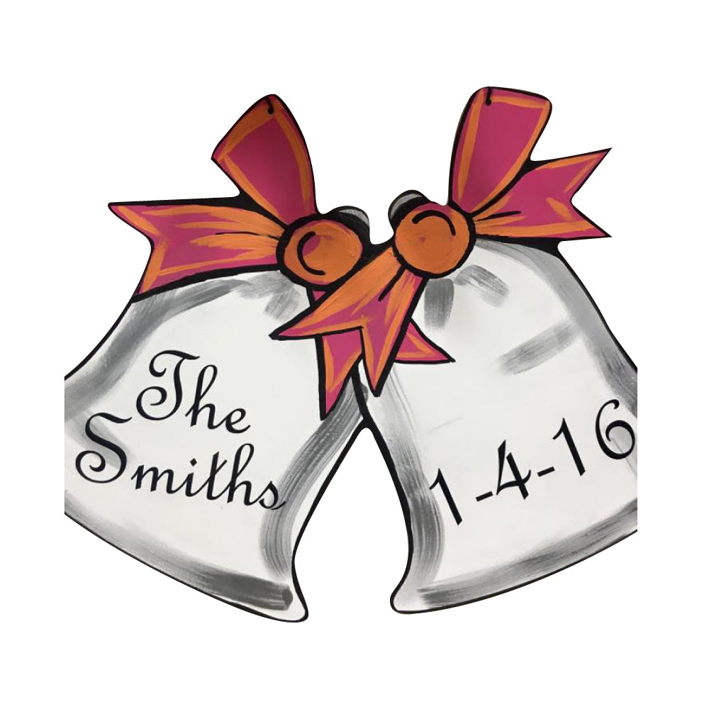 Basic Shape Two Bells Duo MDF Cutout Silhouette - Unfinished For DIY