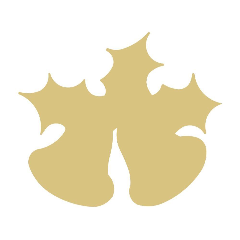 Basic Shape Bells MDF Cutout With Holy Leaves Silhouette - Unfinished For DIY