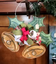 Basic Shape Bells MDF Cutout With Holy Leaves Silhouette - Unfinished For DIY