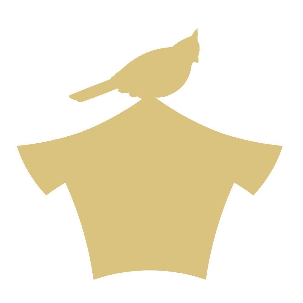 Basic Shape Bird House MDF Cutout With Bird - Unfinished For DIY