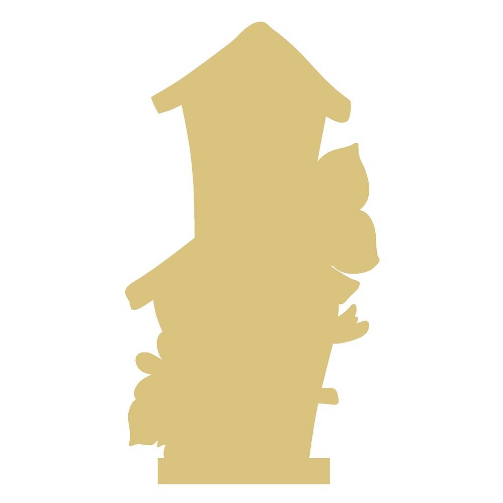 Basic Shape House MDF Cutout Bird House Silhouette With Decorative Accents - Unfinished For DIY