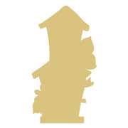 Basic Shape House MDF Cutout Bird House Silhouette With Decorative Accents - Unfinished For DIY