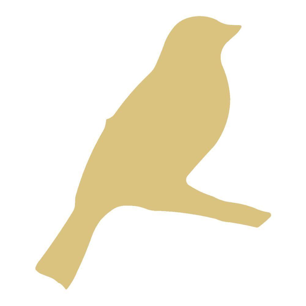 Basic Shape Bird On Branch MDF Cutout Silhouette - Unfinished For DIY