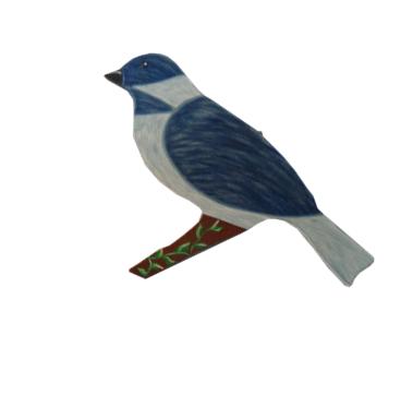 Basic Shape Bird On Branch MDF Cutout Silhouette - Unfinished For DIY