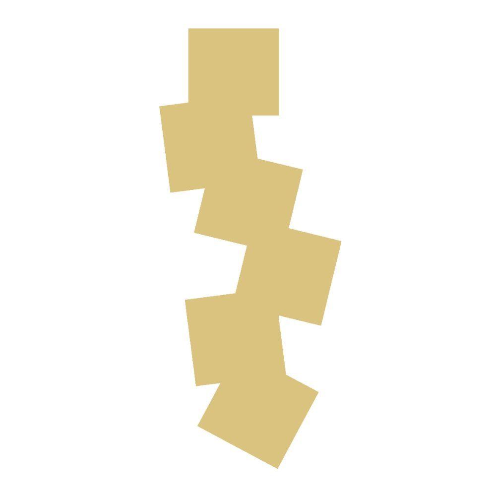 Basic Shape Stacked Squares MDF Cutout Geometric Zigzag - Unfinished For DIY