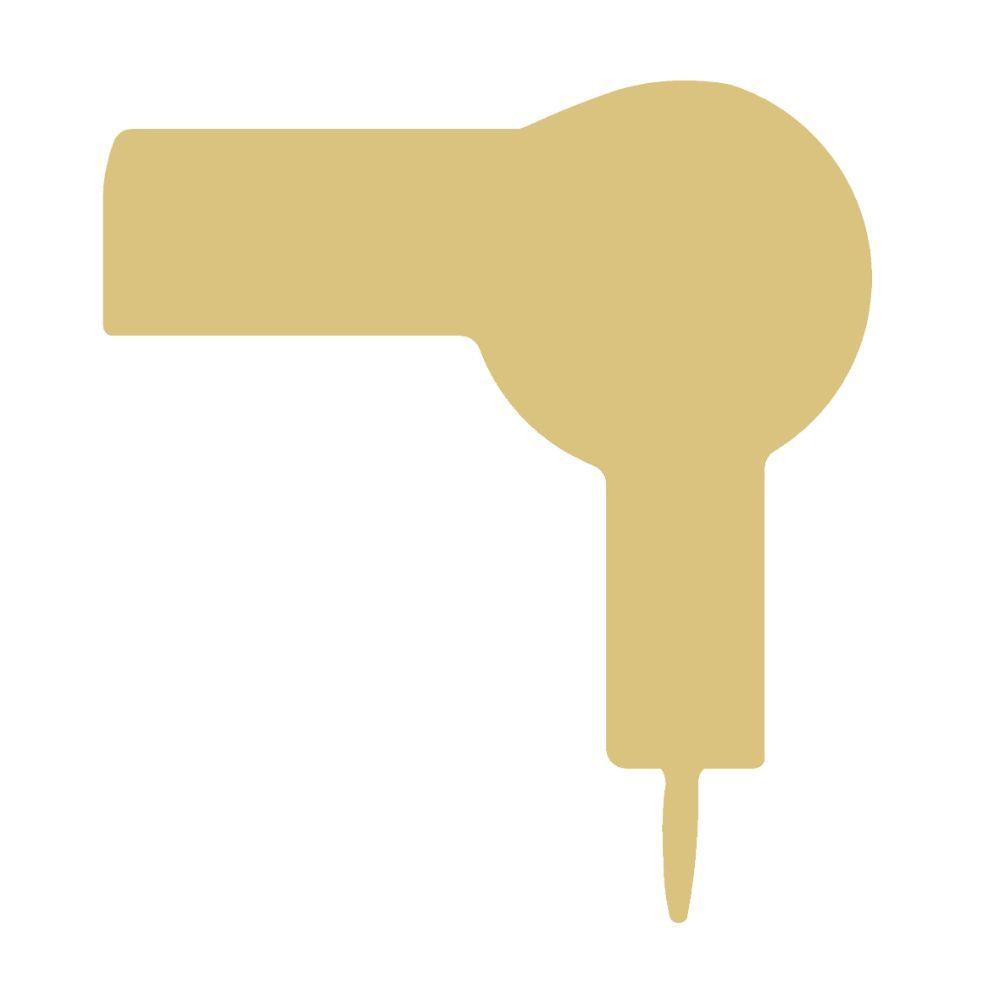 Basic Shape Blow Dryer MDF Cutout Silhouette - Unfinished For DIY