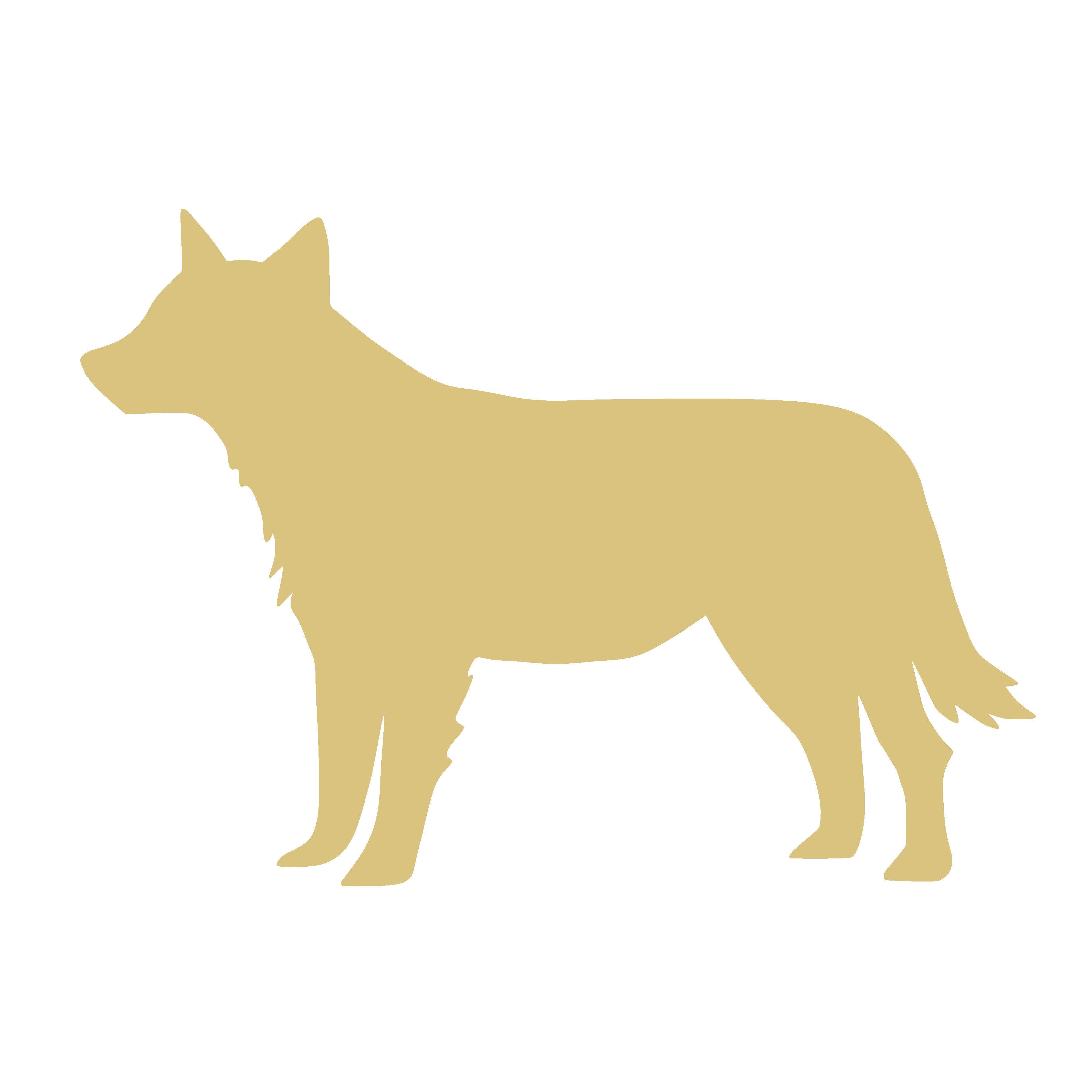 Basic Shape Blue Heeler MDF Cutout Dog Silhouette - Unfinished For DIY