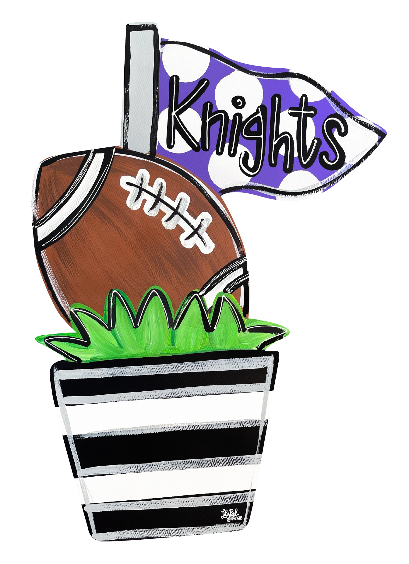 LILY PAD DESIGNS FOOTBALL WITH KNIGHTS FLAG
