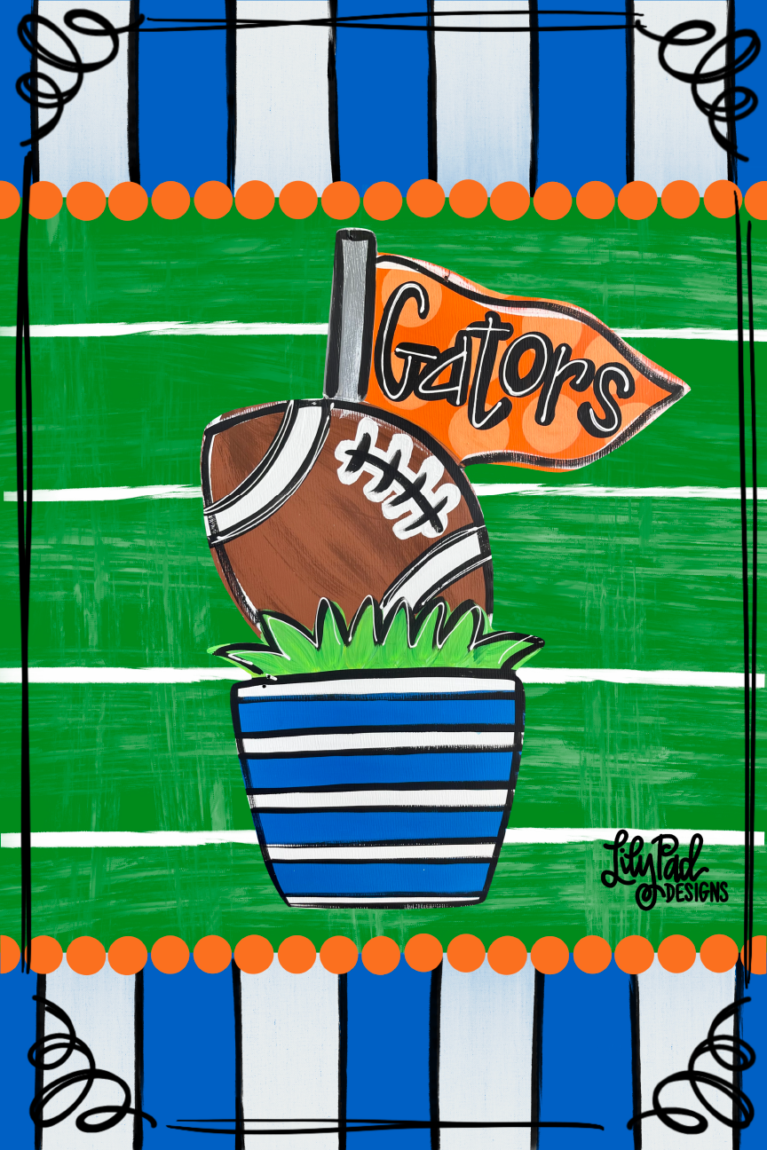 LILY PAD DESIGNS FOOTBALL WITH GATORS FLAG