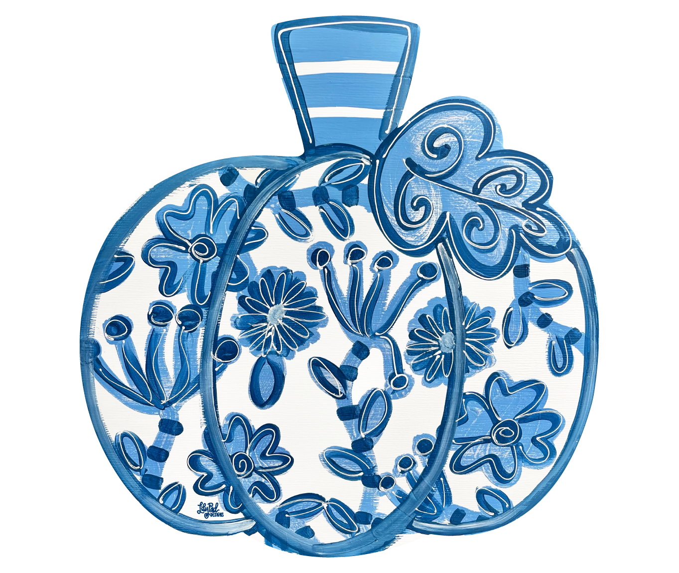 LILY PAD DESIGNS BLUE AND WHITE PUMPKIN