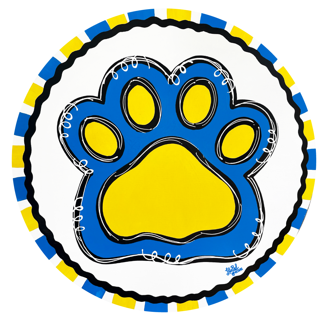 LILY PAD DESIGNS YELLOW AND BLUE PAW