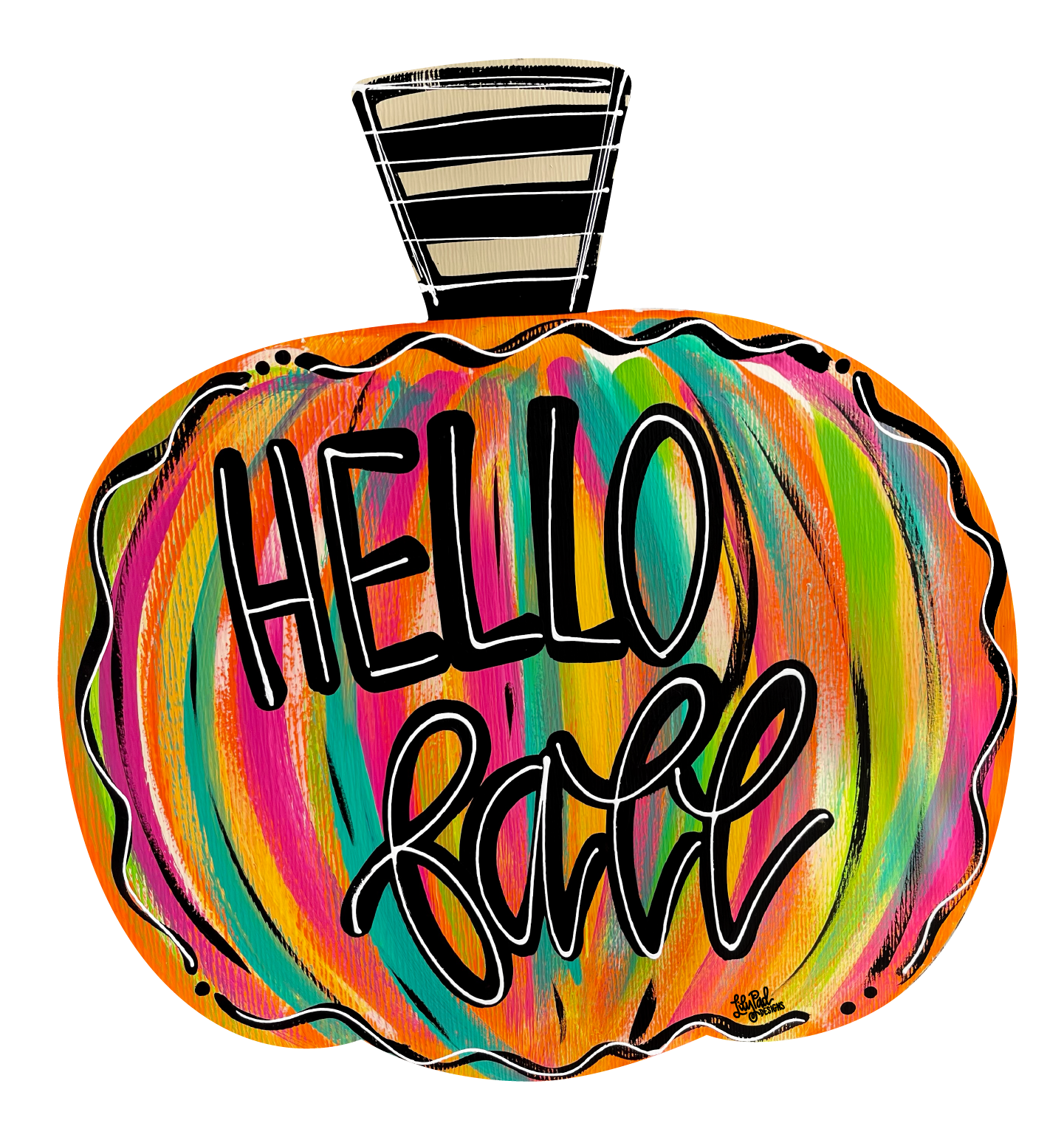 LILY PAD DESIGNS COLORFUL PUMPKIN WITH HELLO FALL