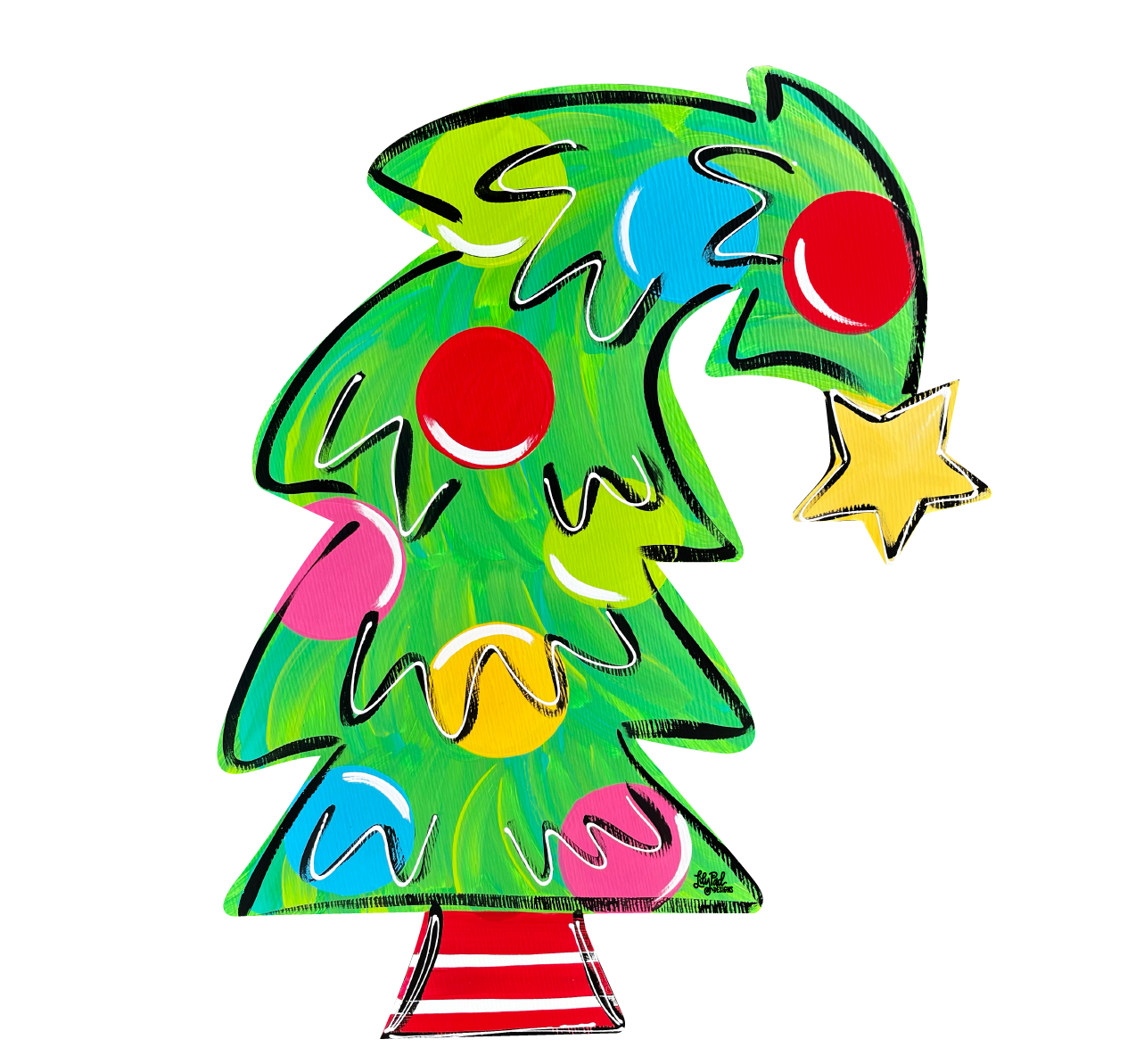LILY PAD DESIGNS COLORFUL BENT CHRISTMAS TREE